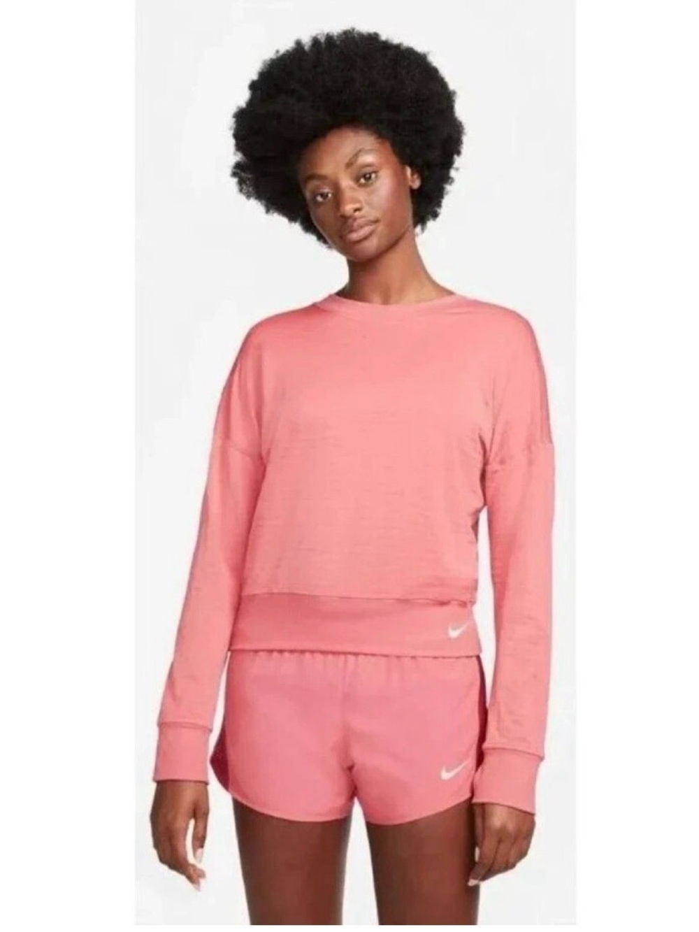 Nike Therma fit reversible Pink Long Sleeve Crewneck Top size XL